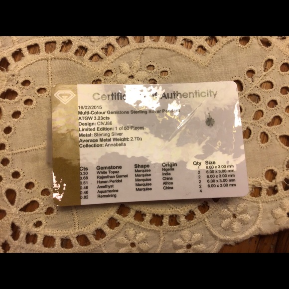 Limited edition sterling silver gemstone pendant - Picture 5 of 5